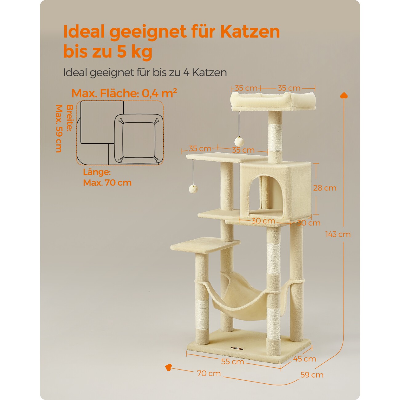 Kratzbaum Luna XL • Beige