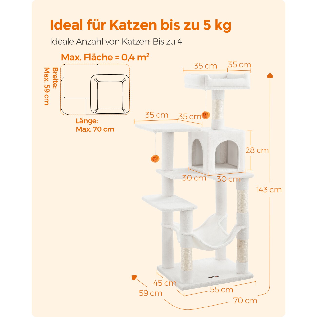Kratzbaum Luna XL • Weiß