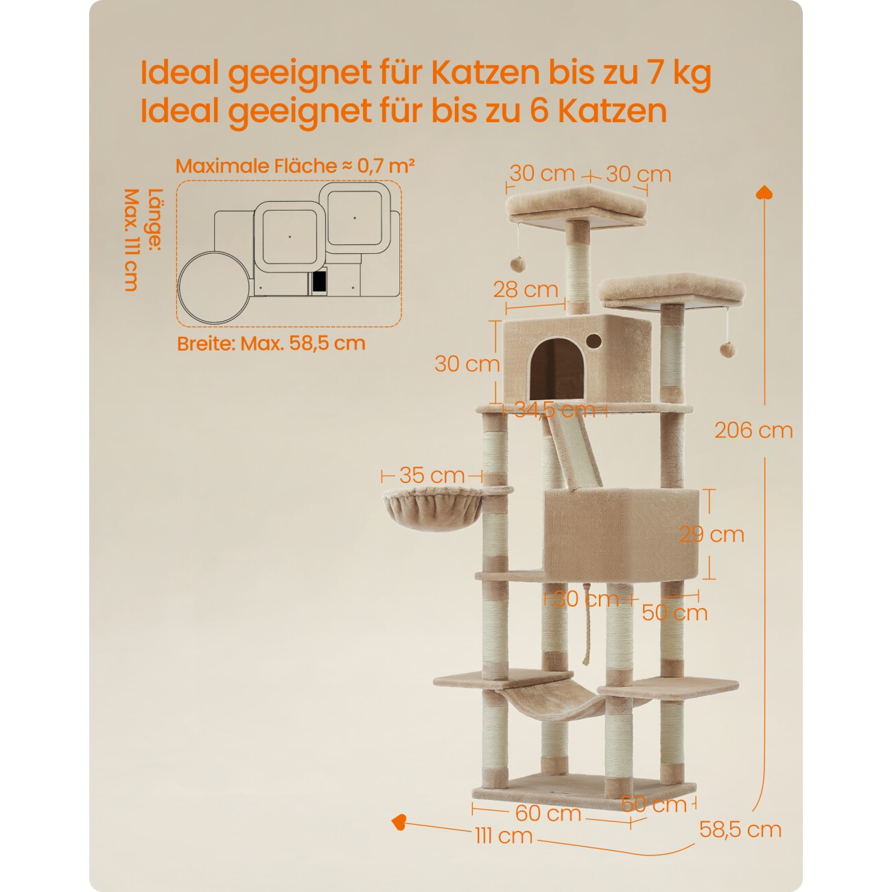 Kratzbaum Milo XXL • Kamelbraun