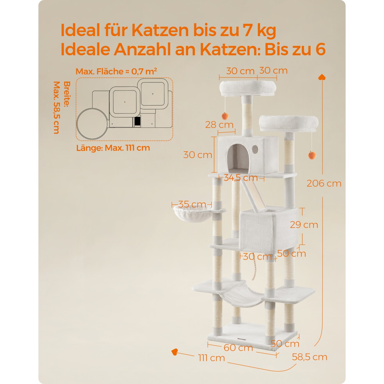 Kratzbaum Milo XXL • Weiß