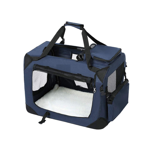 Faltbare Hundetransportbox Leni in Dunkelblau, 60 × 42 × 42 cm