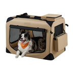 Faltbare Hundetransportbox Leni in Kamelbraun, 91 × 63 × 63 cm