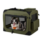 Faltbare Hundetransportbox Leni in Waldgrün, 91 × 63 × 63 cm