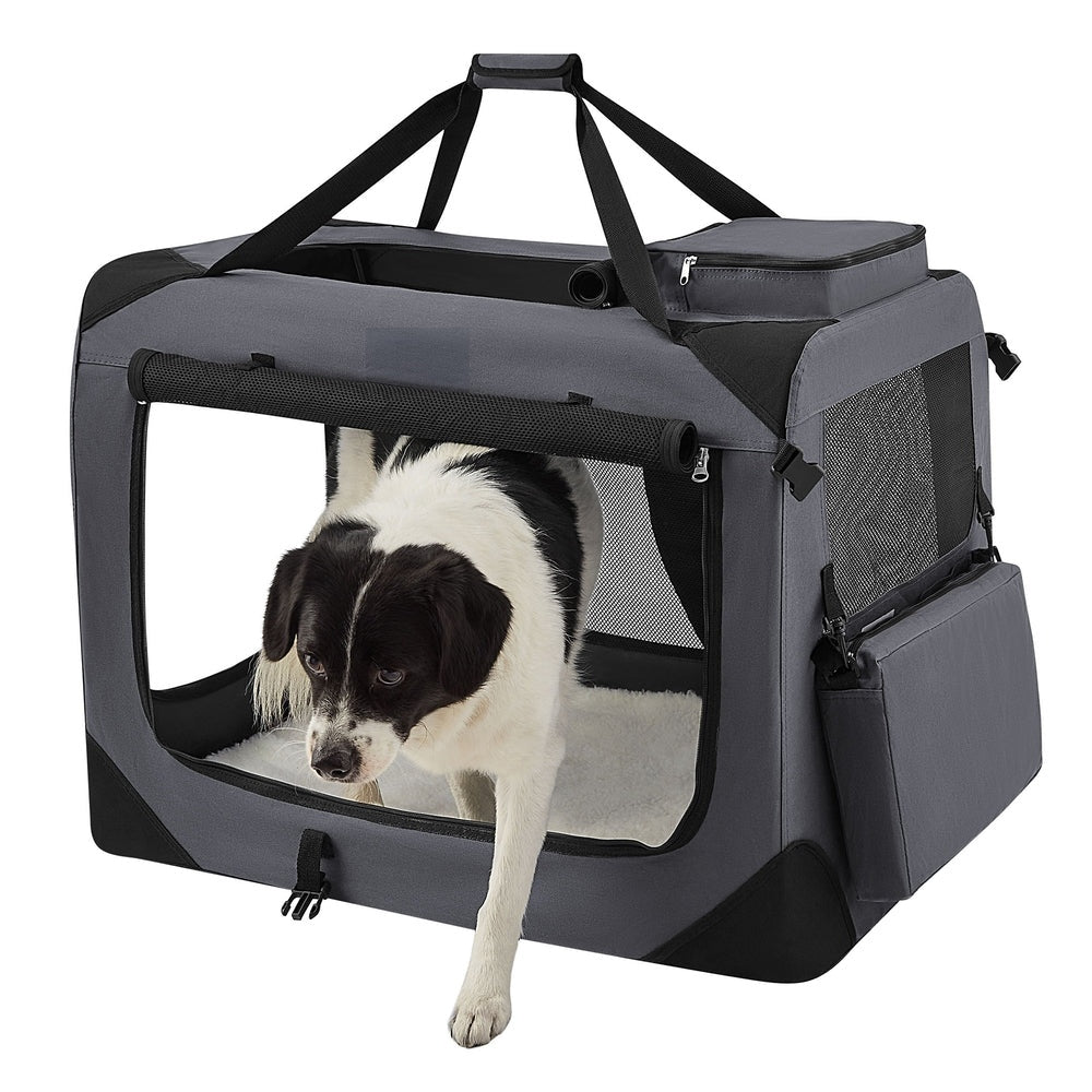 Faltbare Hundetransportbox Leni in Grau