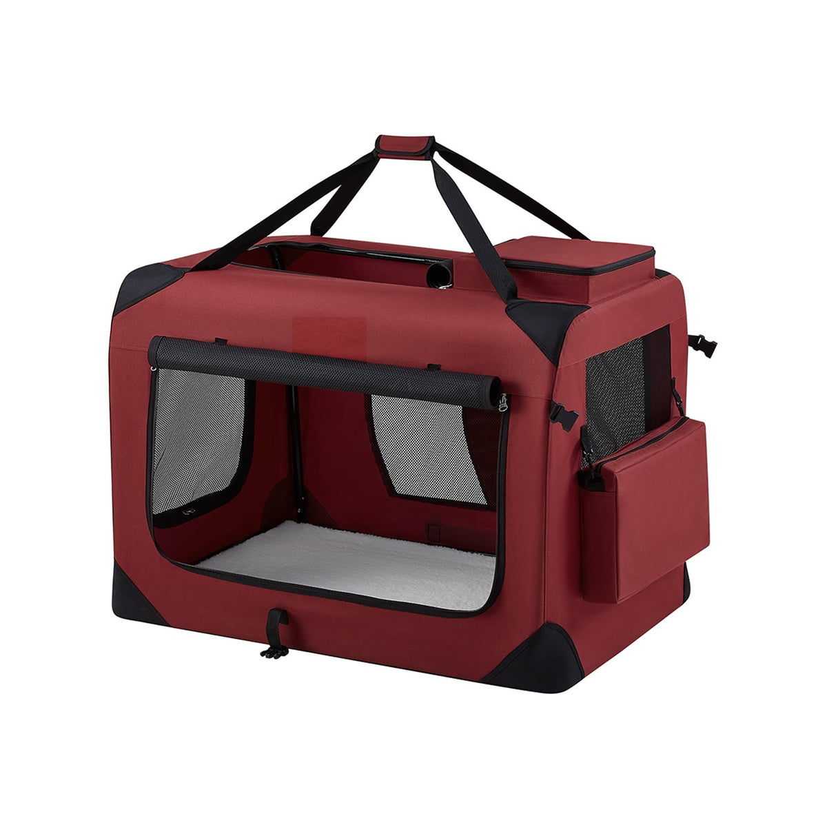 Faltbare Hundetransportbox Leni in Beerenrot, 91 × 63 × 63 cm