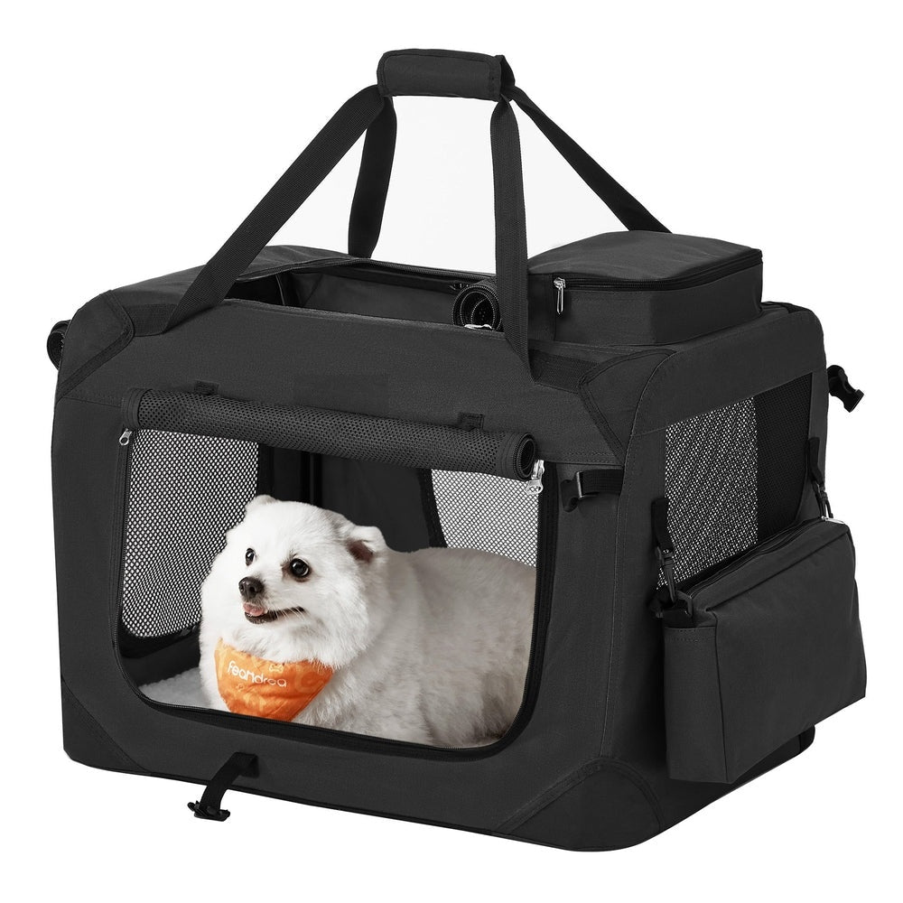 Faltbare Hundetransportbox Leni in Schwarz, 60 × 42 × 42 cm